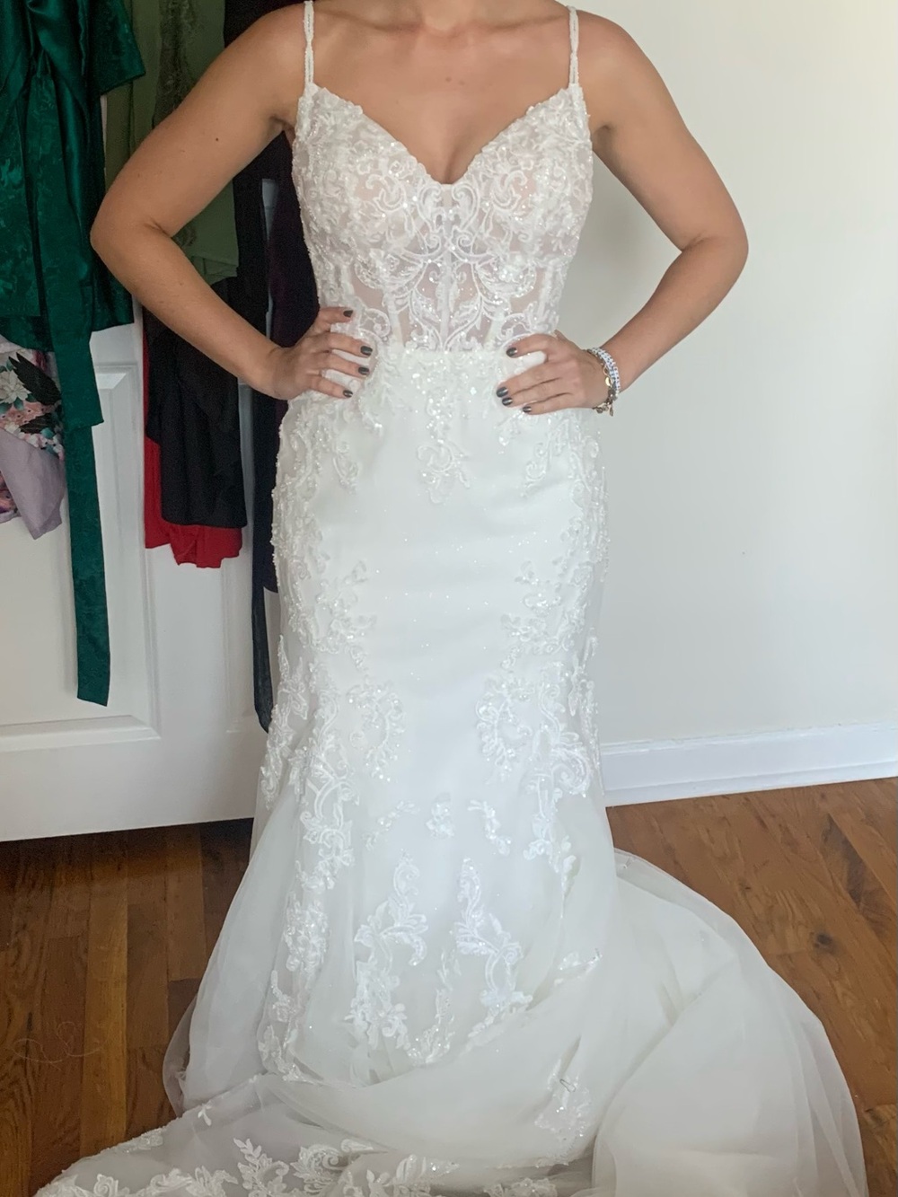 Never worn bridal floor sample - Essence of Australia beaded mermaid gown D3502